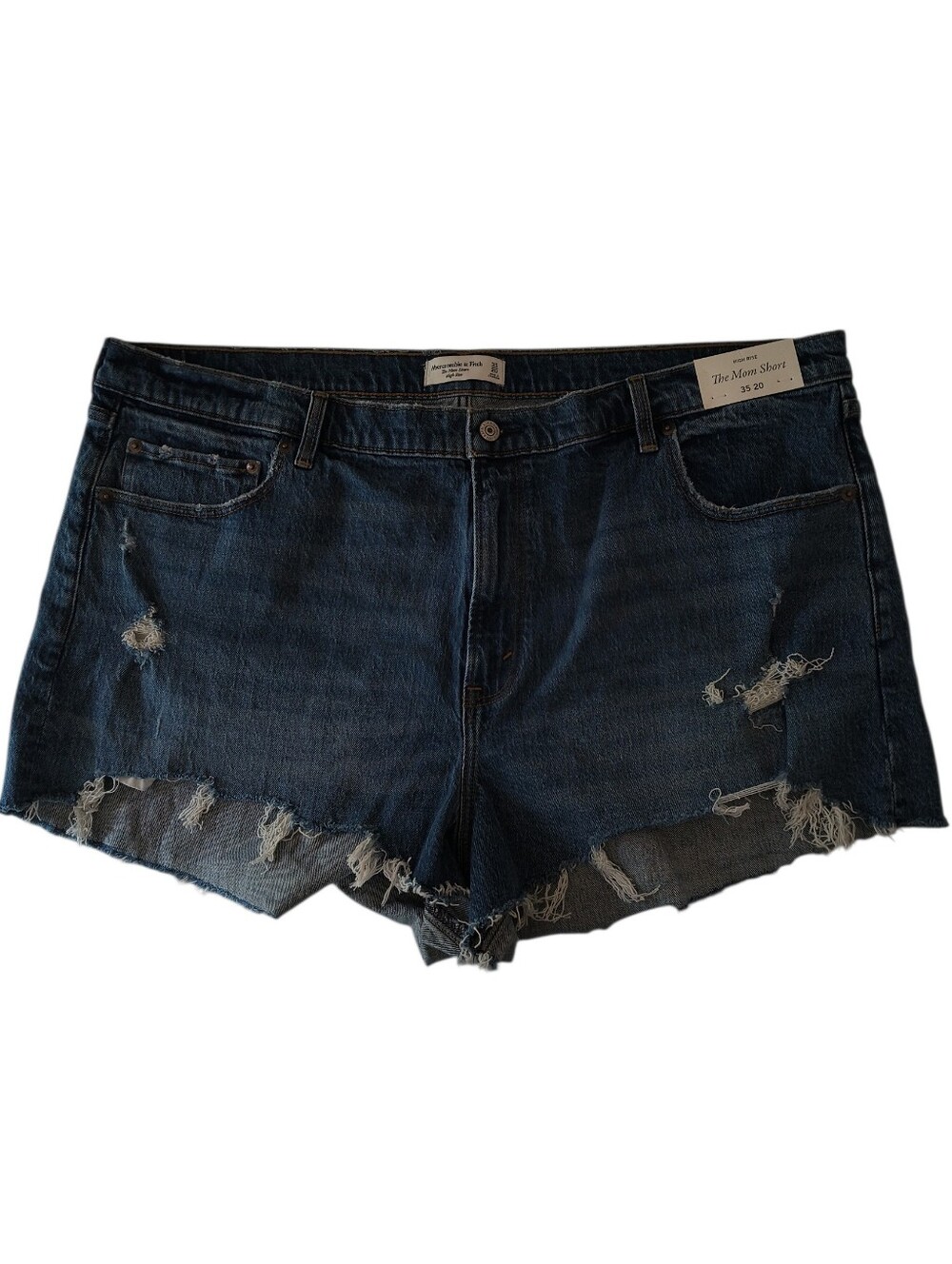 NWT Abercrombie & Fitch Plus Size Dark Wash "The Mom" High Rise Shorts Size 20